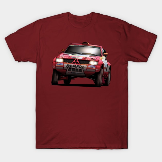 Mitsubishi Pajero Evo - Dakar T-Shirt by Mario Ramos Rally Art